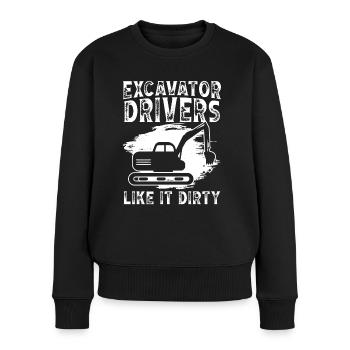 Baggerfahrer Conducteur d’excavatrice comme ça Dirty Bagger - Pull Premium bio Femme - noir - Devant - Julia (174cm)