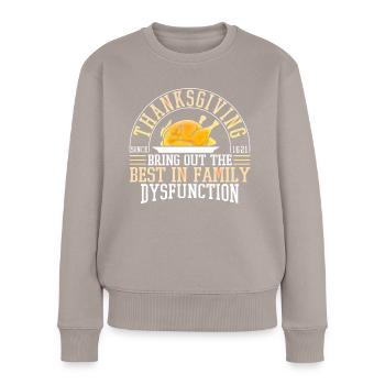 Thanksgiving depuis 1621 fait ressortir la meilleure famille - Pull Premium bio Femme - taupe - Devant - Julia (174cm)