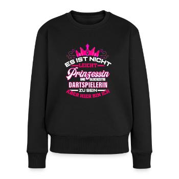 Dartspielerin Lustiges Geschenk Darts Spielen - Frauen Premium Bio Pullover - Schwarz - Vorne - Julia (174cm)