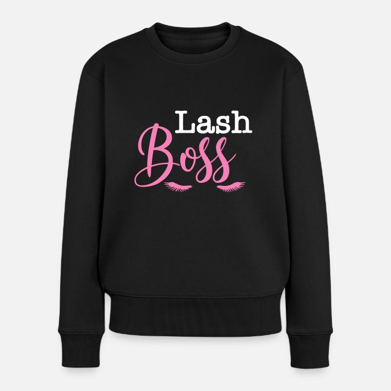 Lash Manager Niedliche Wimpern Liebe Wimpernverlängerung - Frauen Premium Bio Pullover - Schwarz