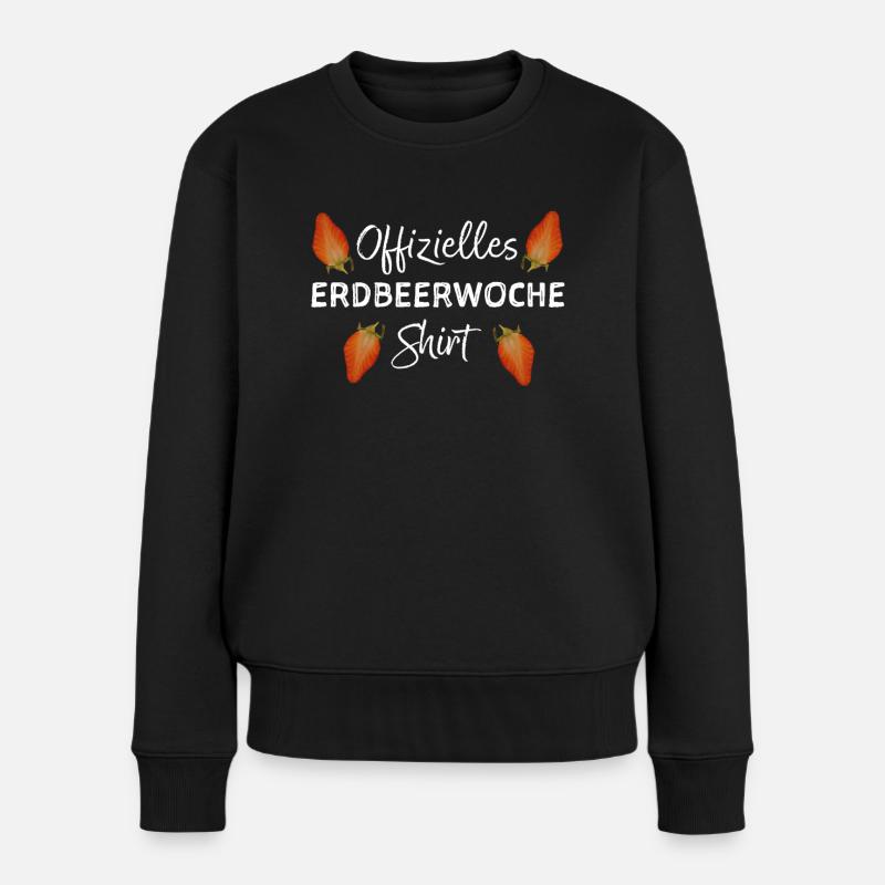 Erdbeerwoche PMS Periode Menstruation Zyklus - Frauen Premium Bio Pullover - Schwarz
