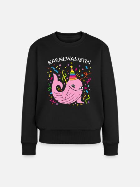 Karnevalistin Karneval Fasching Konfetti Närrin - Frauen Premium Bio Pullover - Schwarz