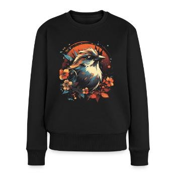 Sparrow, Majestic, Animal, Tropical - Women's Premium Organic Jumper - black - Front - Julia (174cm)