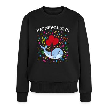 Karnevalist Karneval Fasching Konfetti Närrin - Frauen Premium Bio Pullover - Schwarz - Vorne - Julia (174cm)