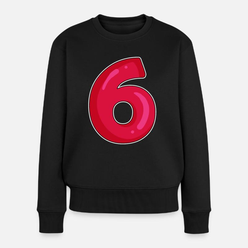 6 - Frauen Premium Bio Pullover - Schwarz