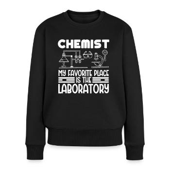 L’endroit préféré des chimistes est la chimie de laboratoire - Pull Premium bio Femme - noir - Devant - Julia (174cm)