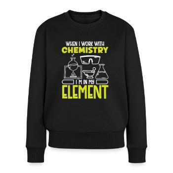 Le travail des chimistes avec la chimie dans ma chimie des éléments - Pull Premium bio Femme - noir - Devant - Julia (174cm)