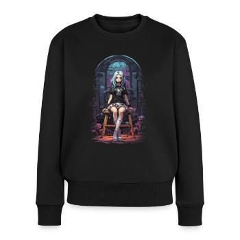 Kawaii Goth Pastel Anime e-girl Streetwear - Pull Premium bio Femme - noir - Devant - Julia (174cm)