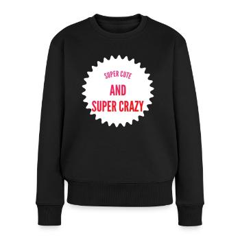 Idée de reniflement super mignonne et super folle - Pull Premium bio Femme - noir - Devant - Julia (174cm)