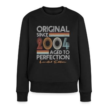 20e anniversaire millésime 2004 Original depuis 2004 - Pull Premium bio Femme - noir - Devant - Julia (174cm)
