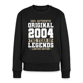 20. Geburtstag Jahrgang 2004 Original 2004 - Frauen Premium Bio Pullover - Schwarz - Vorne - Julia (174cm)