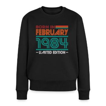 40. Geburtstag Jahrgang Februar 1984 Born in 1984 - Frauen Premium Bio Pullover - Schwarz - Vorne - Julia (174cm)