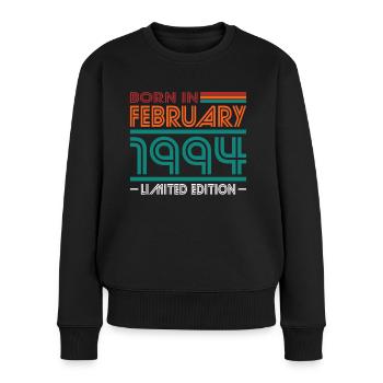 30. Geburtstag Jahrgang Februar 1994 Born in 1994 - Frauen Premium Bio Pullover - Schwarz - Vorne - Julia (174cm)