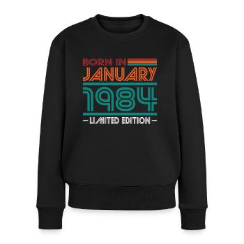 40. Geburtstag Jahrgang Januar 1984 Born in 1984 - Frauen Premium Bio Pullover - Schwarz - Vorne - Julia (174cm)