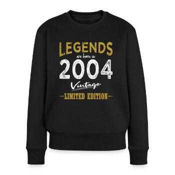 20e anniversaire Né en 2004 Né en 2004 - Pull Premium bio Femme - noir - Devant - Julia (174cm)