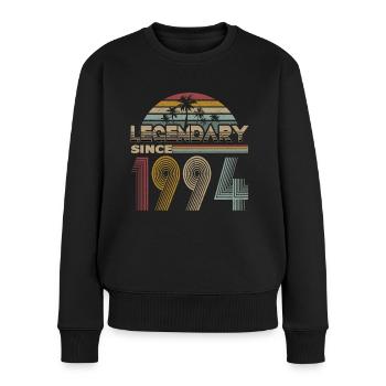 30. Geburtstag Jahrgang 1994 Legendary Since 1994 - Frauen Premium Bio Pullover - Schwarz - Vorne - Julia (174cm)