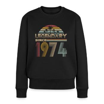 50e anniversaire Millésime 1974 Légendaire depuis 1974 - Pull Premium bio Femme - noir - Devant - Julia (174cm)