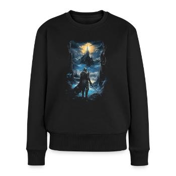 Fantasy Chevalier Château Magie Conte de Fées Mythique Gothique - Pull Premium bio Femme - noir - Devant - Julia (174cm)