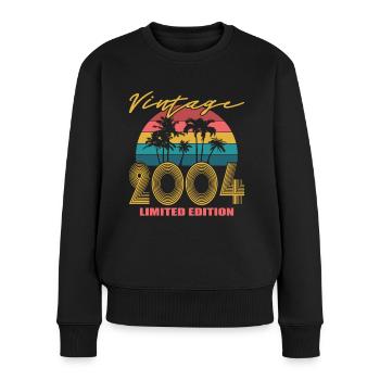 20. Geburtstag Jahrgang 2004 Vintage 2004 - Frauen Premium Bio Pullover - Schwarz - Vorne - Julia (174cm)