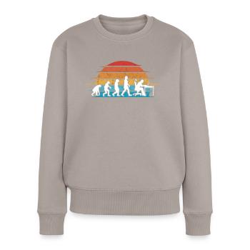 Informatiker Evolution Programmierer Nerd - Frauen Premium Bio Pullover - Taupe - Vorne - Julia (174cm)
