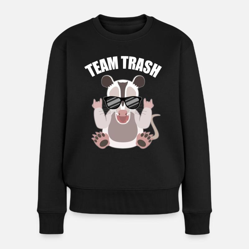 Rockendes Opossum mit Cool-Faktor - Frauen Premium Bio Pullover - Schwarz