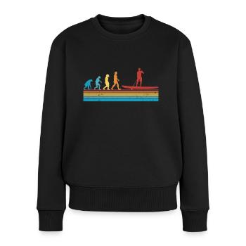Stand Up Paddle Evolution SUP Board Paddling - Frauen Premium Bio Pullover - Schwarz - Vorne - Julia (174cm)