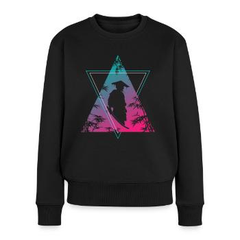 Neon Samurai Moderner Krieger Geist - Frauen Premium Bio Pullover - Schwarz - Vorne - Julia (174cm)