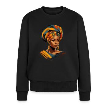 African Woman Kente Africa Headwrap Head Scarf - Women's Premium Organic Jumper - black - Front - Julia (174cm)