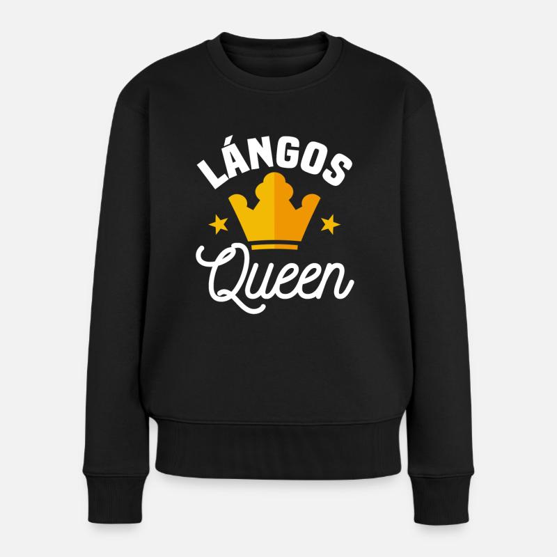 Langos Queen - Frauen Premium Bio Pullover - Schwarz