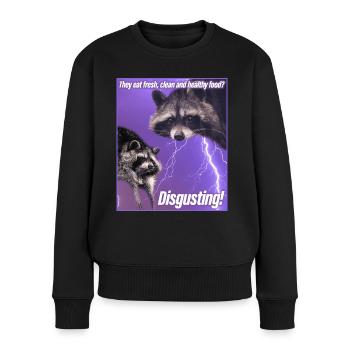 Trash Panda Meme Lustig Waschbär Raccoon Geschenk - Frauen Premium Bio Pullover - Schwarz - Vorne - Julia (174cm)