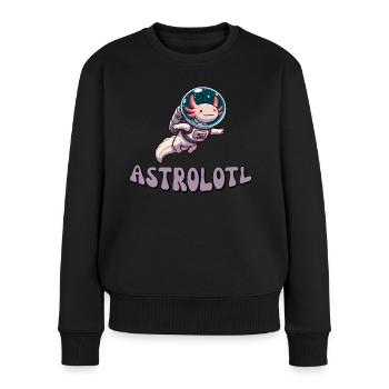 Astrolotl dans l’espace - Axolotl Astronaute Mignon - Pull Premium bio Femme - noir - Devant - Julia (174cm)