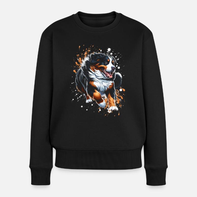 Bouvier bernois avec des touches de couleur fraîches - Pull Premium bio Femme - noir