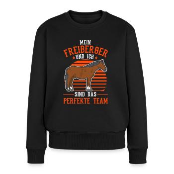 Freiberger Pferd et moi formons une équipe parfaite - Pull Premium bio Femme - noir - Devant - Julia (174cm)
