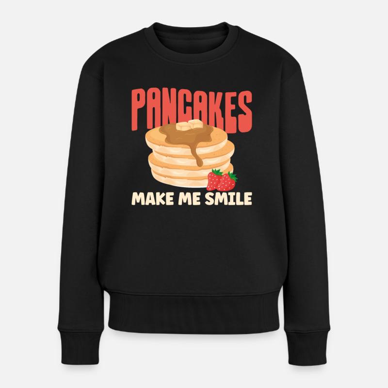 Pancake Lover Kids Pancakes Make - Frauen Premium Bio Pullover - Schwarz