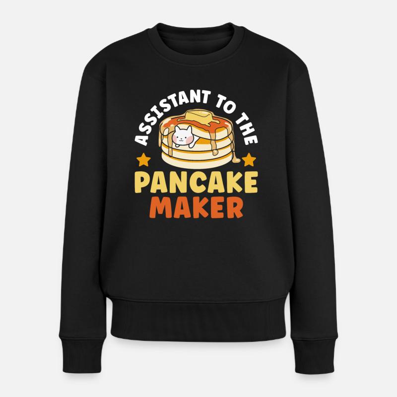 Pancake Lover Kids Assistant To - Frauen Premium Bio Pullover - Schwarz