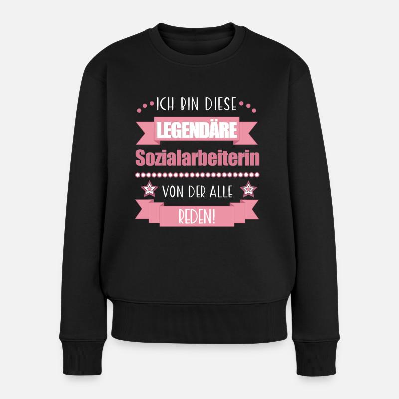 Lustiger Spruch für Sozialarbeiterin – Geschenk - Frauen Premium Bio Pullover - Schwarz