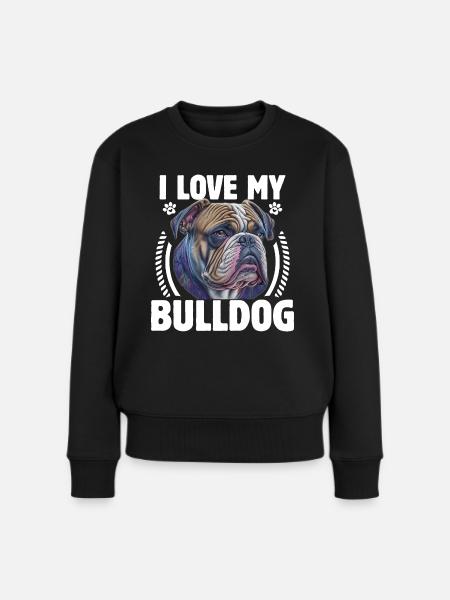 I Love My English Bulldog - Women's Premium Organic Jumper - black