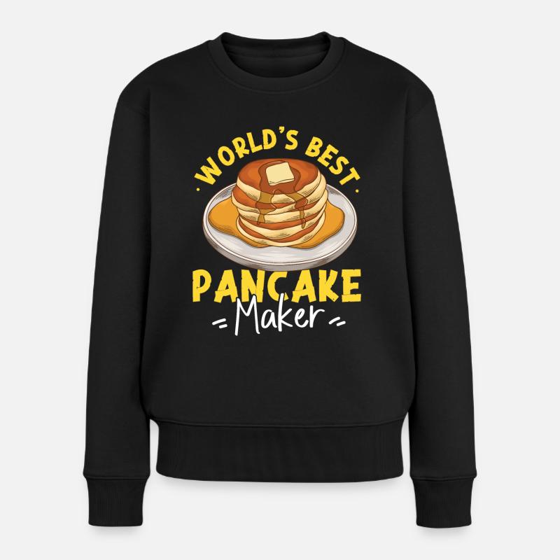 Pancake Lover Kids World's Best - Frauen Premium Bio Pullover - Schwarz