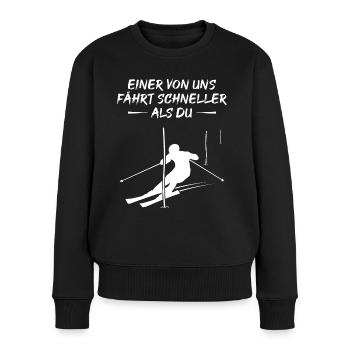 Schneller Slalom-Champion Geschenk - Frauen Premium Bio Pullover - Schwarz - Vorne - Julia (174cm)