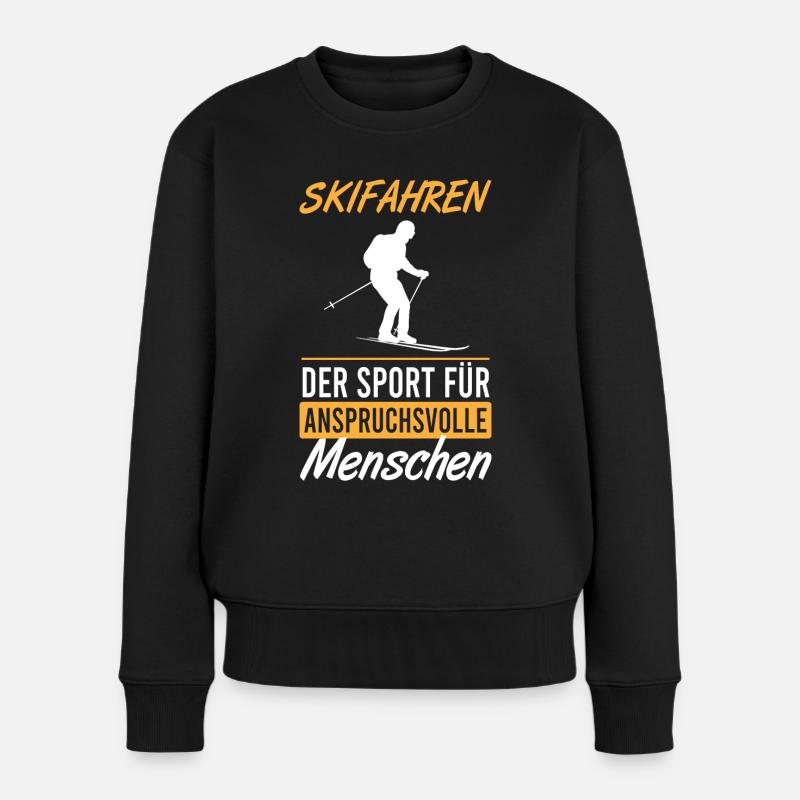 Geschenk für anspruchsvolle Skifans - Frauen Premium Bio Pullover - Schwarz