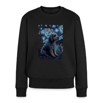 Lagotto Romagnolo Starry Night - Frauen Premium Bio Pullover - Schwarz - Vorne - Julia (174cm)