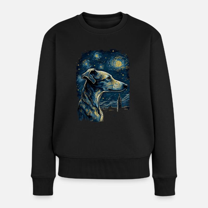 Galgo Espanol Starry Night - Frauen Premium Bio Pullover - Schwarz