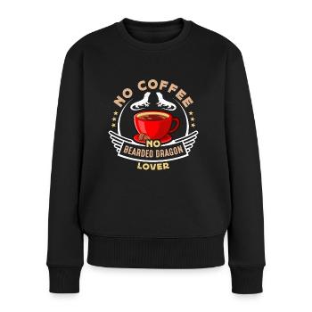 Bearded Dragon No Coffee No Reptile Coffee Lover - Women's Premium Organic Jumper - black - Front - Julia (174cm)