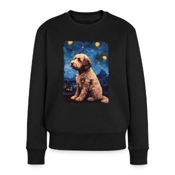 Lagotto Romagnolo Starry Night - Frauen Premium Bio Pullover - Schwarz - Vorne - Julia (174cm)