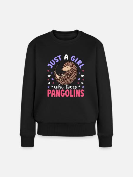 Just A Girl Who Loves Pangolins Schuppentiere - Frauen Premium Bio Pullover - Schwarz