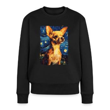 Chihuahua Starry Night - Women's Premium Organic Jumper - black - Front - Julia (174cm)
