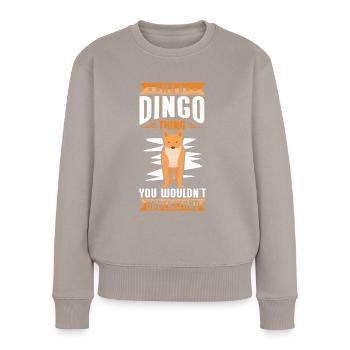 Dingo Australische Dingos Hund Geschenk - Frauen Premium Bio Pullover - Taupe - Vorne - Julia (174cm)