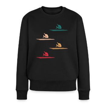 Weitsprung Athletik Dynamik Geschenk - Frauen Premium Bio Pullover - Schwarz - Vorne - Julia (174cm)