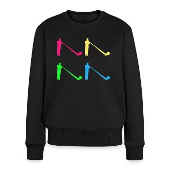 Cadeau coloré de cor des Alpes - variété sonore - Pull Premium bio Femme - noir - Devant - Julia (174cm)