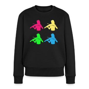 Ensemble de violonistes colorés Harmony - Pull Premium bio Femme - noir - Devant - Julia (174cm)